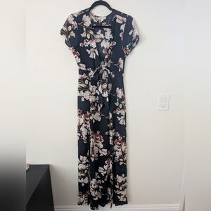 Floral Dark Blue Maxi Dress (S)